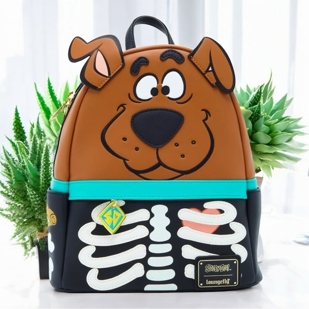 Loungefly Scooby-Doo Skeleton Dog Backpack - Brown, Black, and Teal
